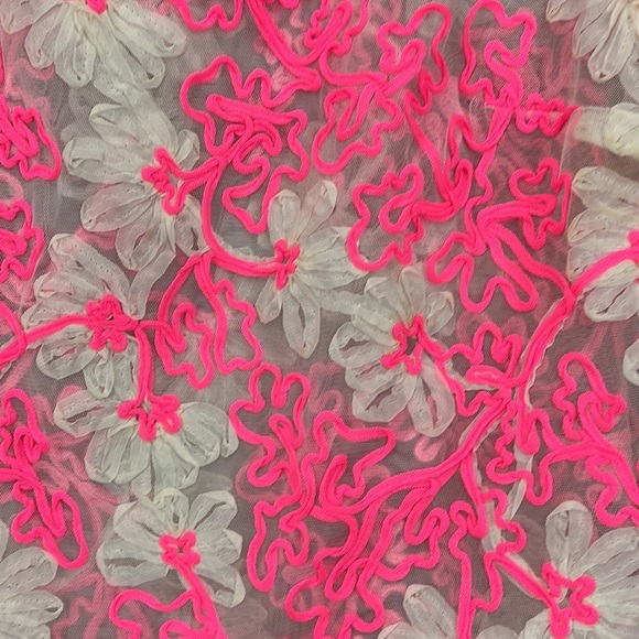 Anthro - Meadow Rue - Mesh Lace Embossed Floral tee - Picture 2 of 12